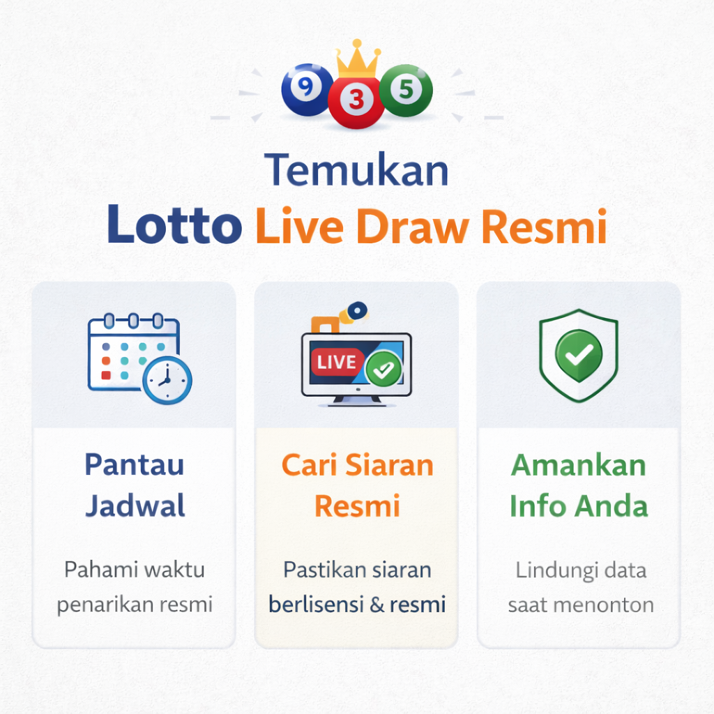 Temukan live draw lotto resmi: pilih kanal tepercaya, cek jadwal, cocokkan hasil, dan pastikan HTTPS aktif agar aman dari link palsu yang menipu kamu!